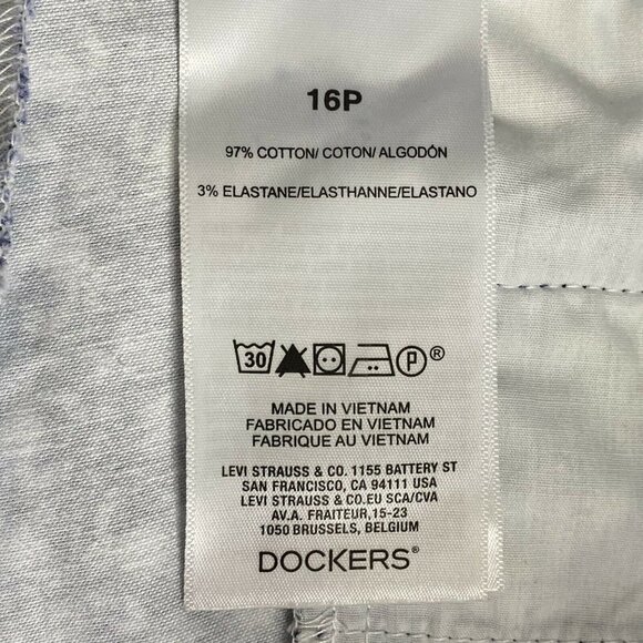 NWT Dockers Women’s Capri Pants 16P Navy Blue Whit - Picture 7 of 12